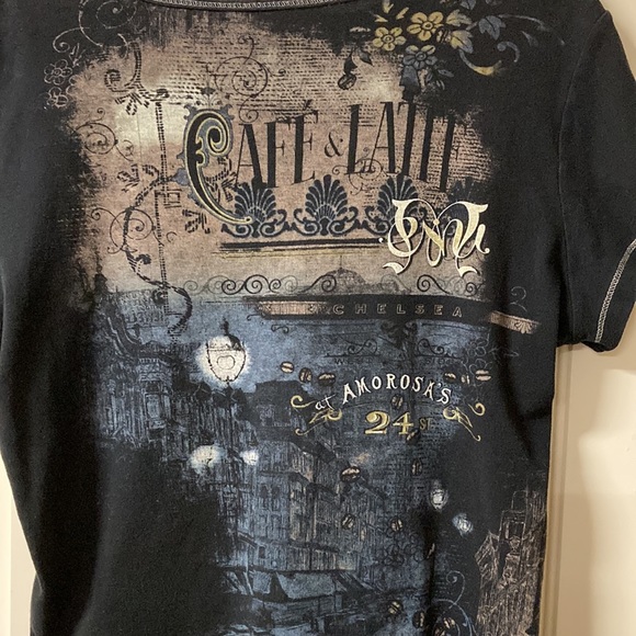 Blue Canyon Clothing Tops Blue Canyon Rare Unique Cafe Latte Black